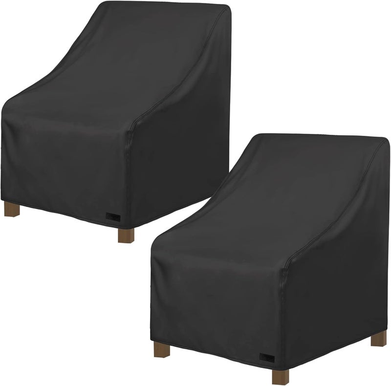 NettyPro Patio Chair Covers Waterproof Outdoor Furniture Swivel Recliner Rocking Lounge Deep Seat Cover, Fits up to 26"W x 28"D x 28"H, 2 Pack, Black - Image 1